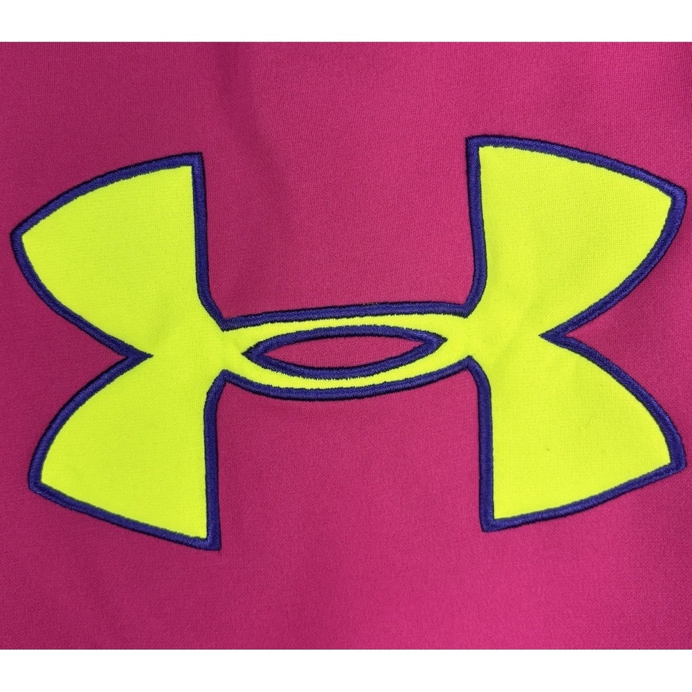 Neon Pink Bright Under Armour Storm Hood UA Semi-Fitted Hoodie Med Dopamine - Picture 7 of 10